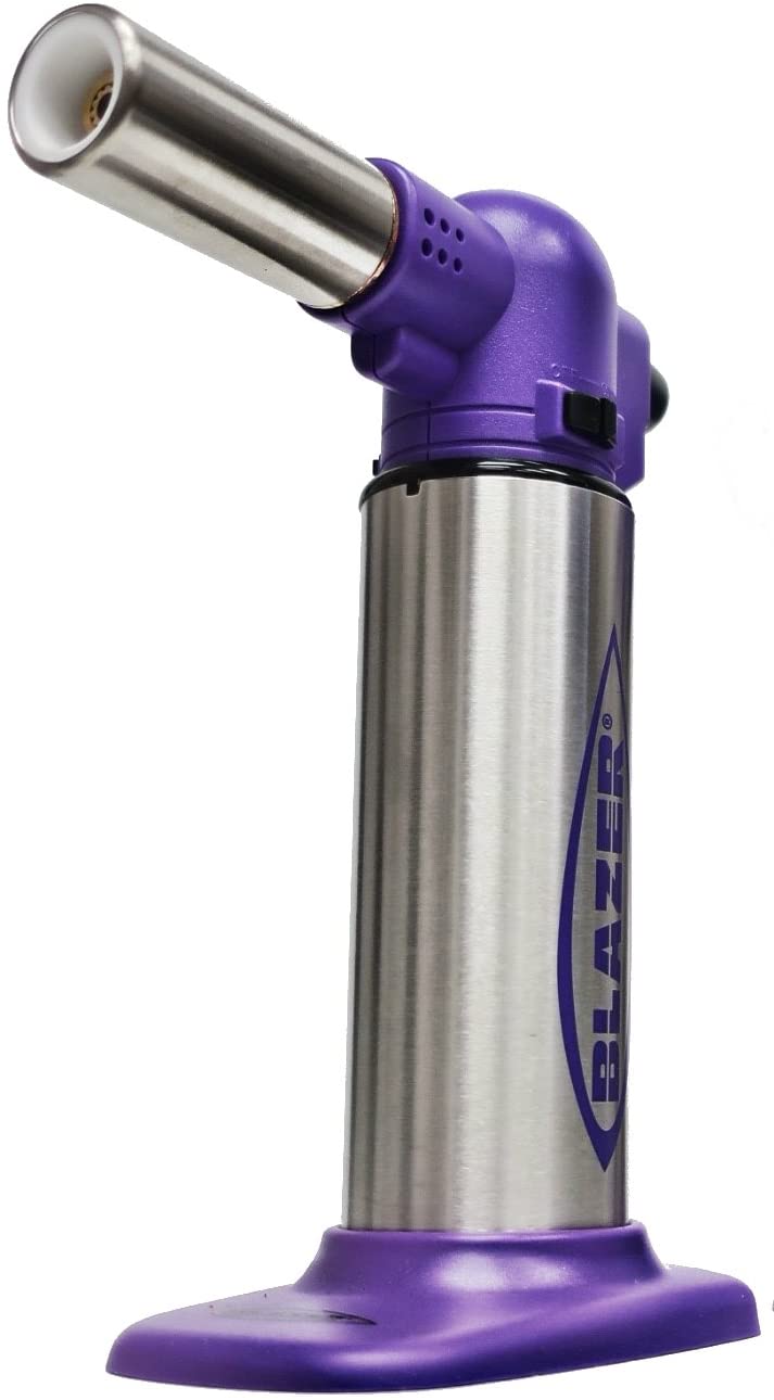 Shop Blazer Turbo Torches Purple Stainless finish. Great for Dabbing with your Kayd Mayd 3d printed dab rigs bong waterpipe.