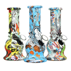Bell Printed Design Glass Mini Water Pipe | 5.75" | Designs Vary