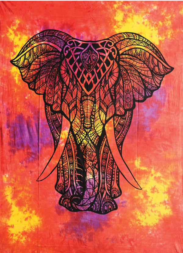 King Elephant Tapestry - Single Size | 55"x83" | Colors Vary