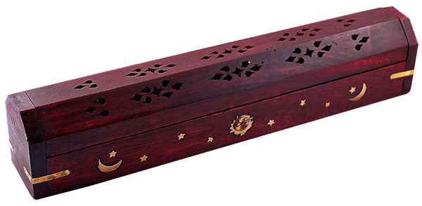 Wooden Coffin-Style Incense Burner | 12"