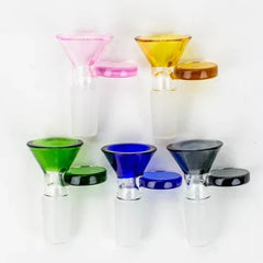 Coin Handle 14 mm Funnel Bowl Assorted Colors