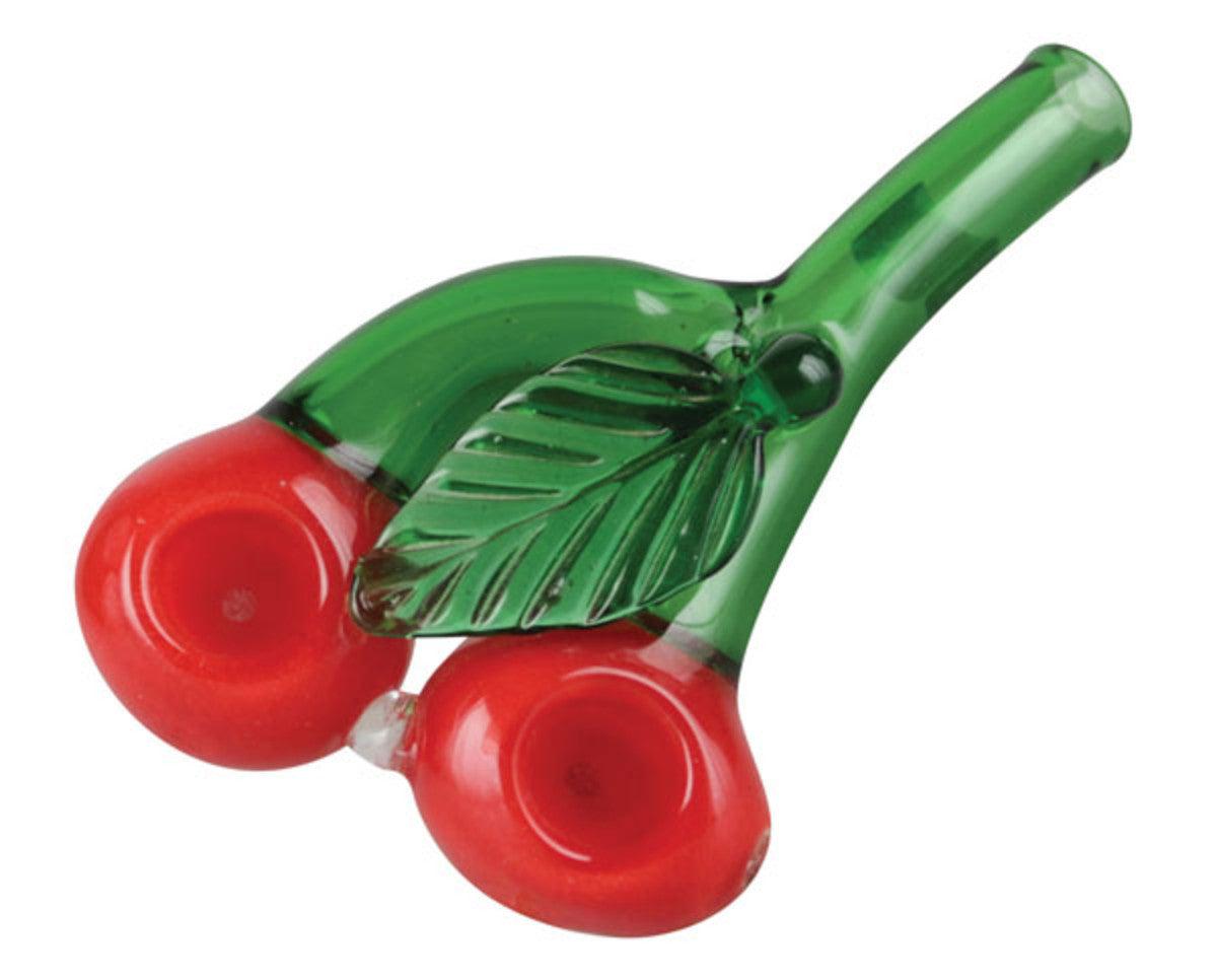Double Cherry Glass Hand Pipe