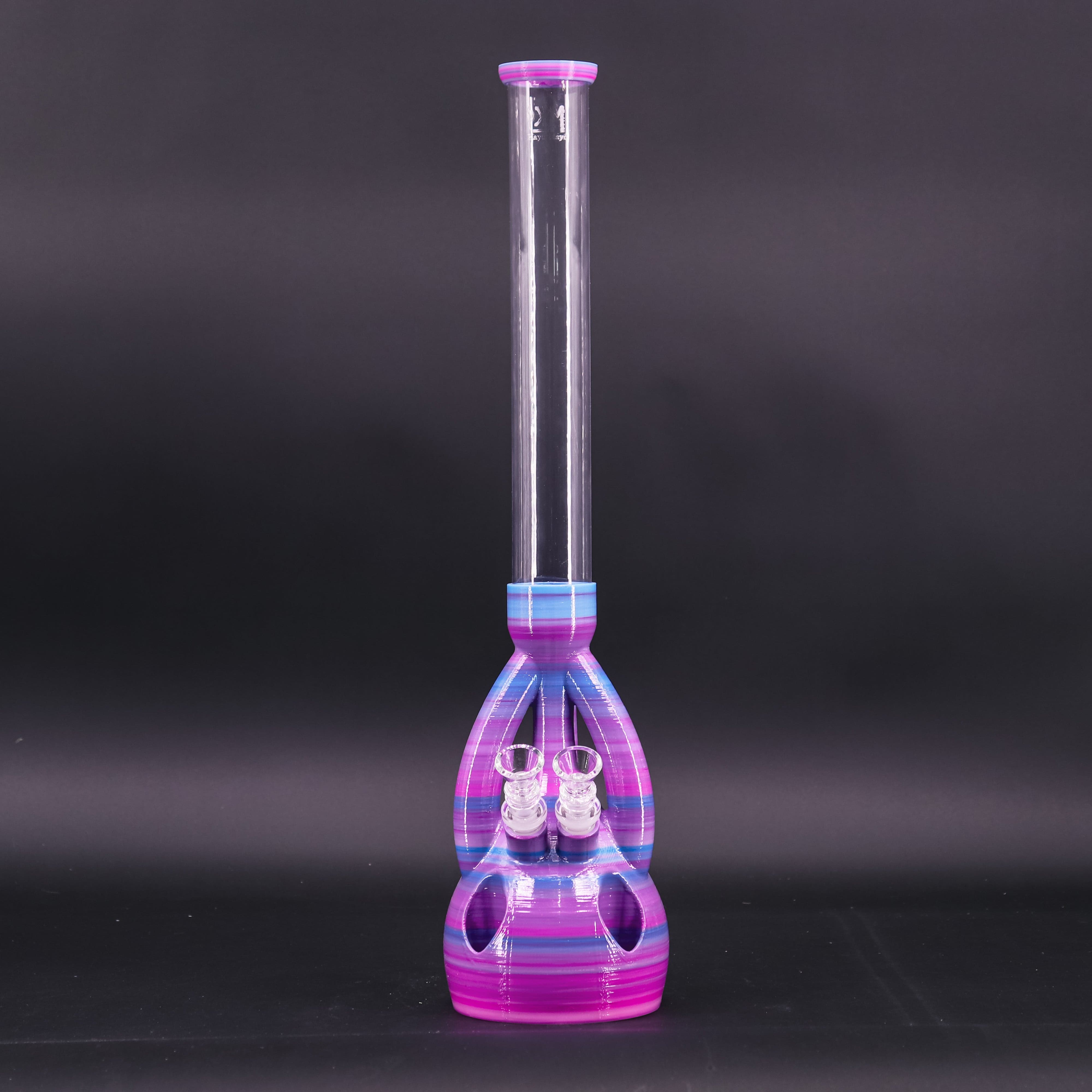 Electric Purple color of The Duo - Amazing 3D Printed Water Pipe by Kayd Mayd.
