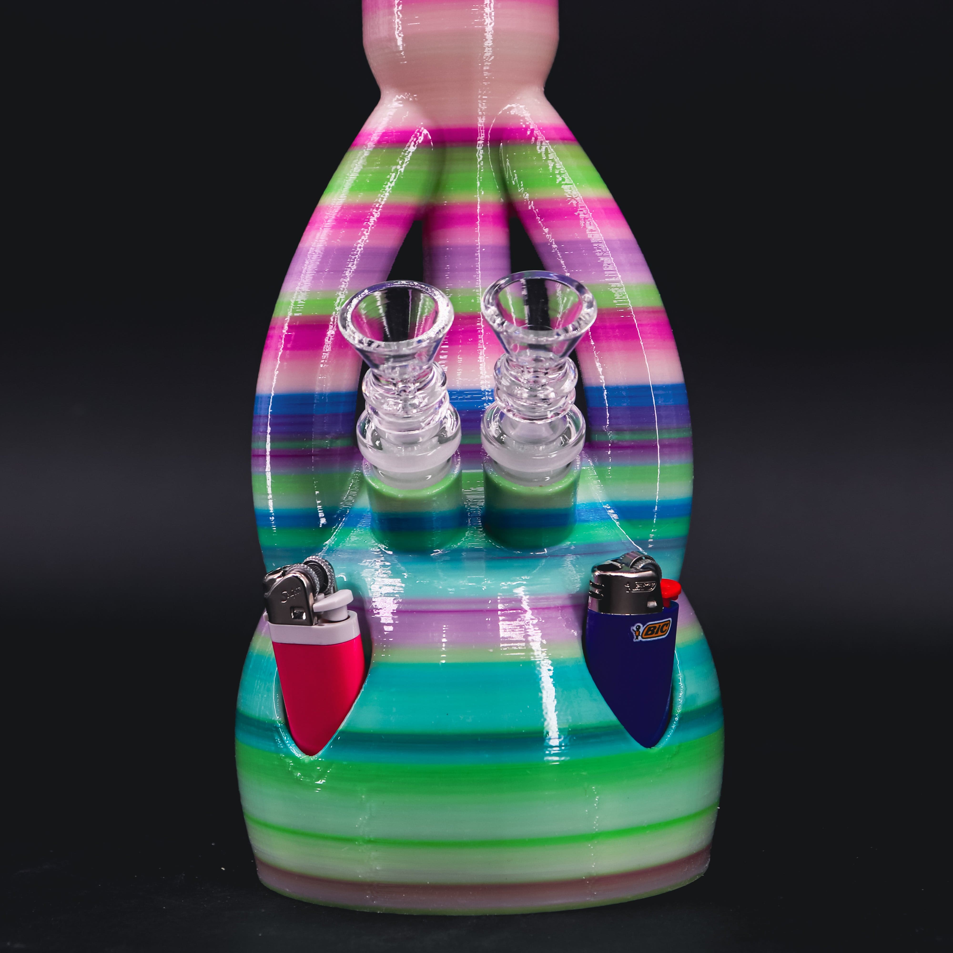 Summertime Bubble Gum color of The Duo - Amazing 3D Printed Water Pipe by Kayd Mayd.
