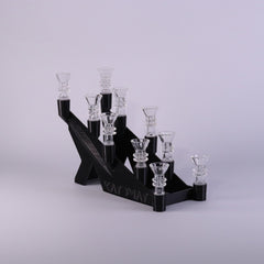 Bowl Bookend Diplay/Glass Display/14mm holds 10 pieces/Black/Glass Accessory