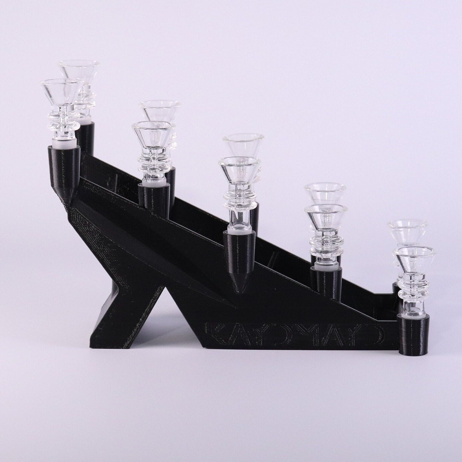 Bowl Bookend Diplay/Glass Display/14mm holds 10 pieces/Black/Glass Accessory