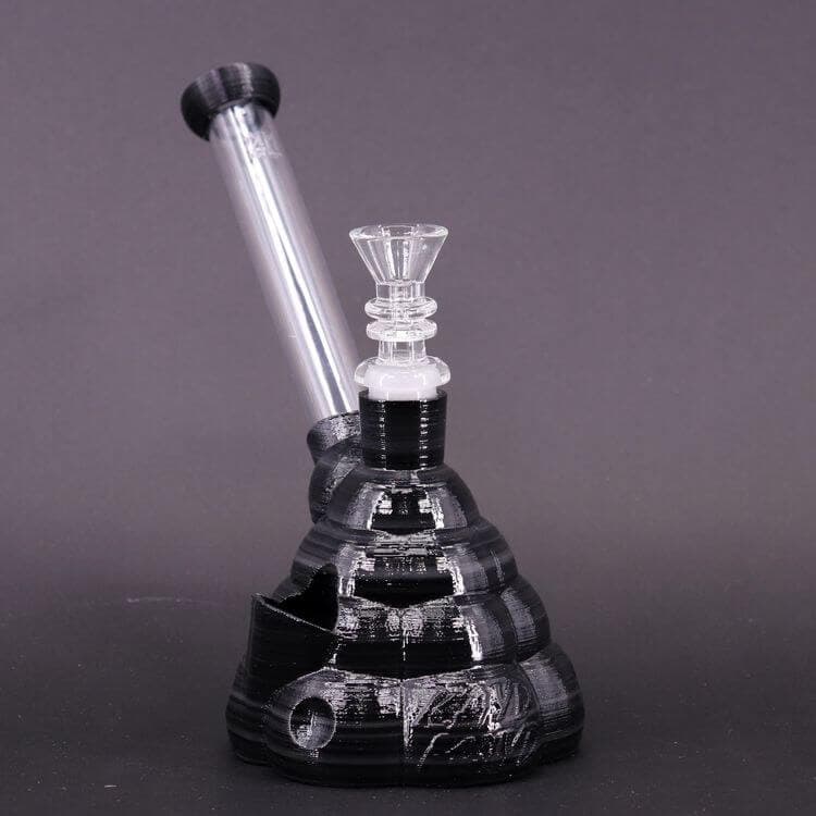 Black color of Cotton Mouth - Amazing 3D Printed Water Pipe by Kayd Mayd